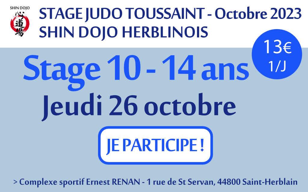 shindojo 2023 stage toussaint 10 - 14 ans