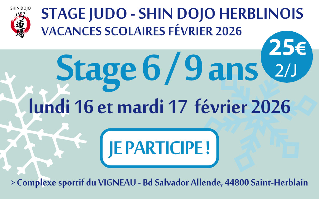 shindojo 2026 stage hiver 6 - 9 ans