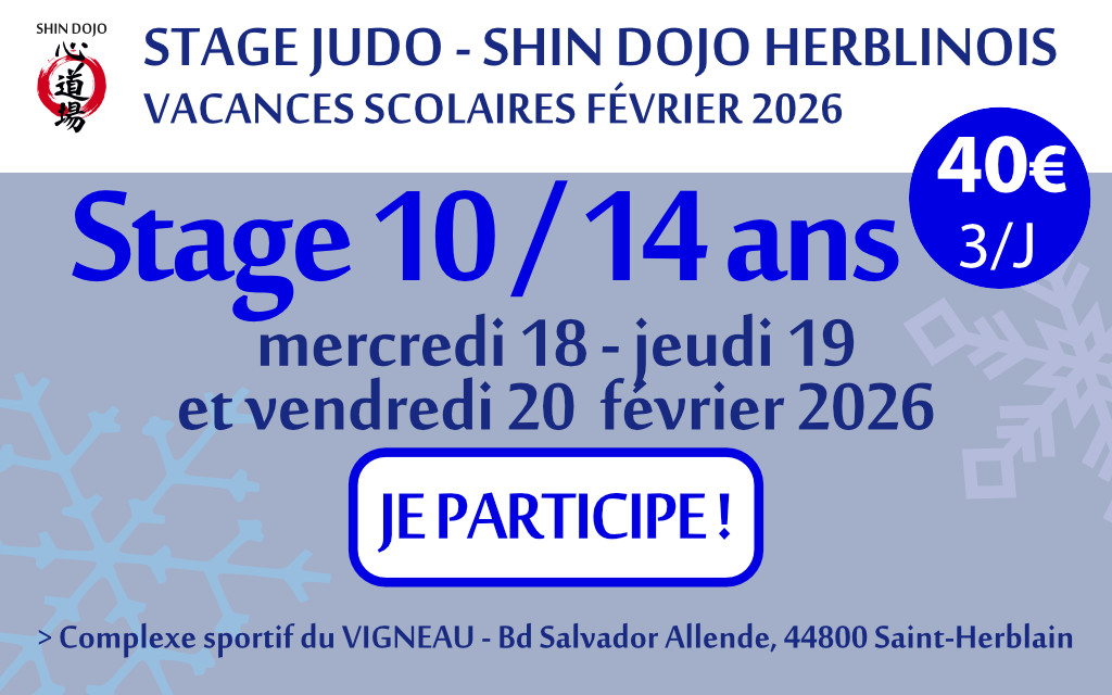 shindojo 2026 stage hiver 10 - 14 ans