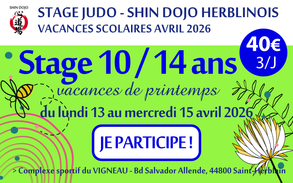shindojo 2026 stage printemps 10 - 14 ans